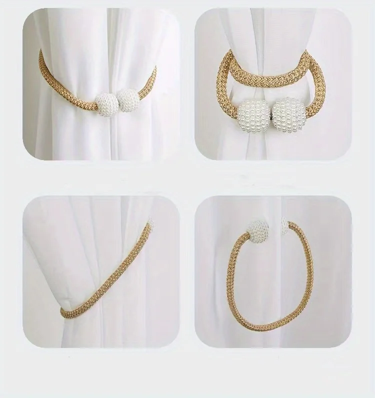 Master । Magnetic Curtain Tieback with Big Pearl Ball (1 Pair) । CN-28